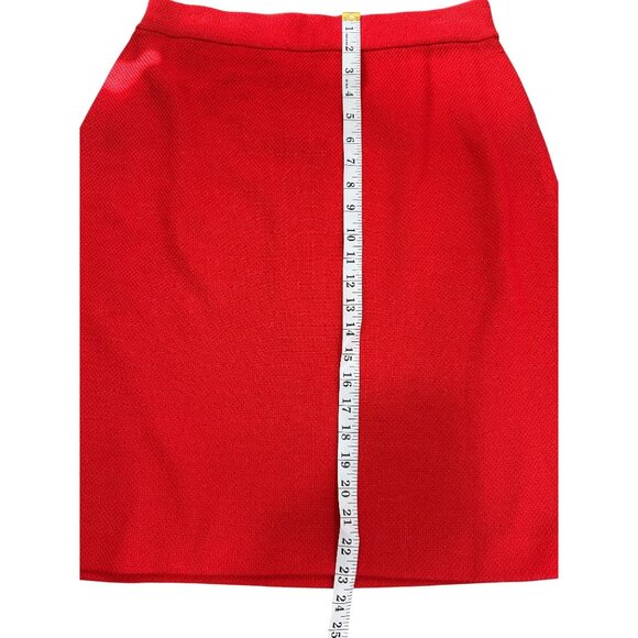 St. John Knit Skirt Red A-Line Pull-On Made in USA Womens Size 14 - Picture 6 of 6